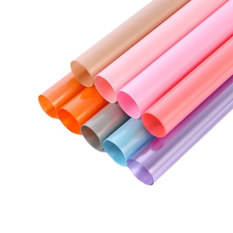

cellohane kertas bucket tranparant warna. wrapping paper
