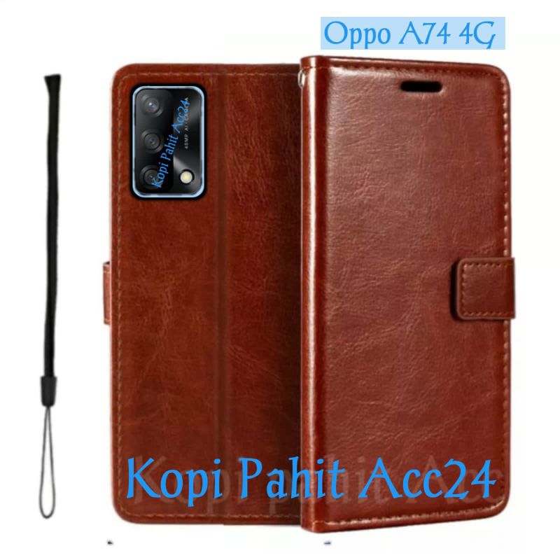 Case Untuk Hp Oppo A74 4G Flip Cover Wallet Sarung Hp Casing Dompet Flip Magnet