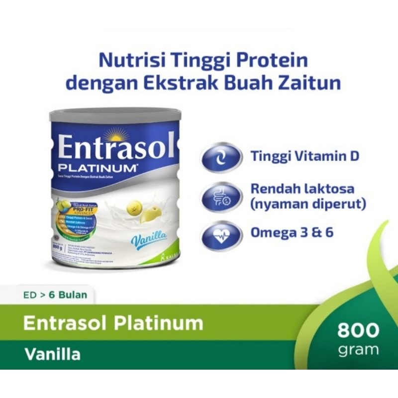 

Entrasol Platinum / Senior Vanilla 800 gram Susu Vanila 800gr