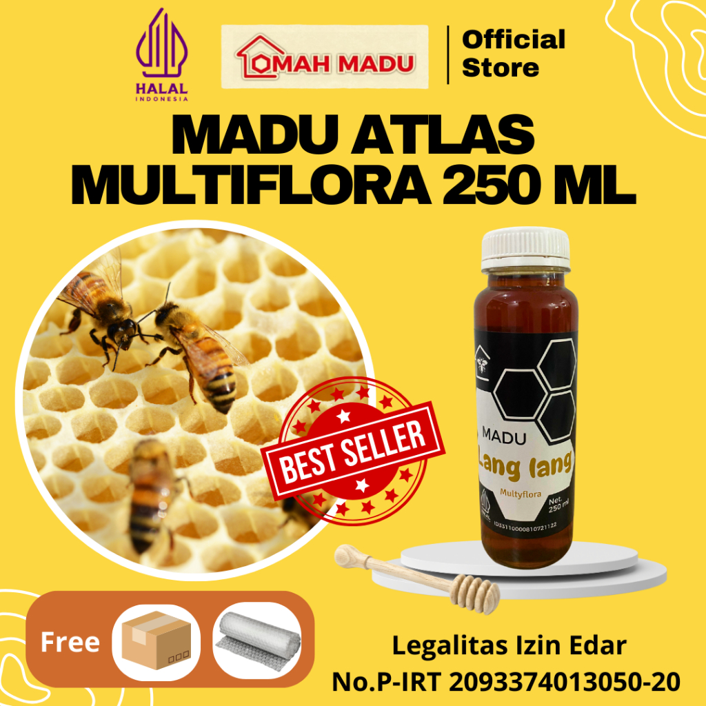 

madu atlas asli madu murni madu multiflora 250 ml madu murni asli 100% daya tahan tubuh
