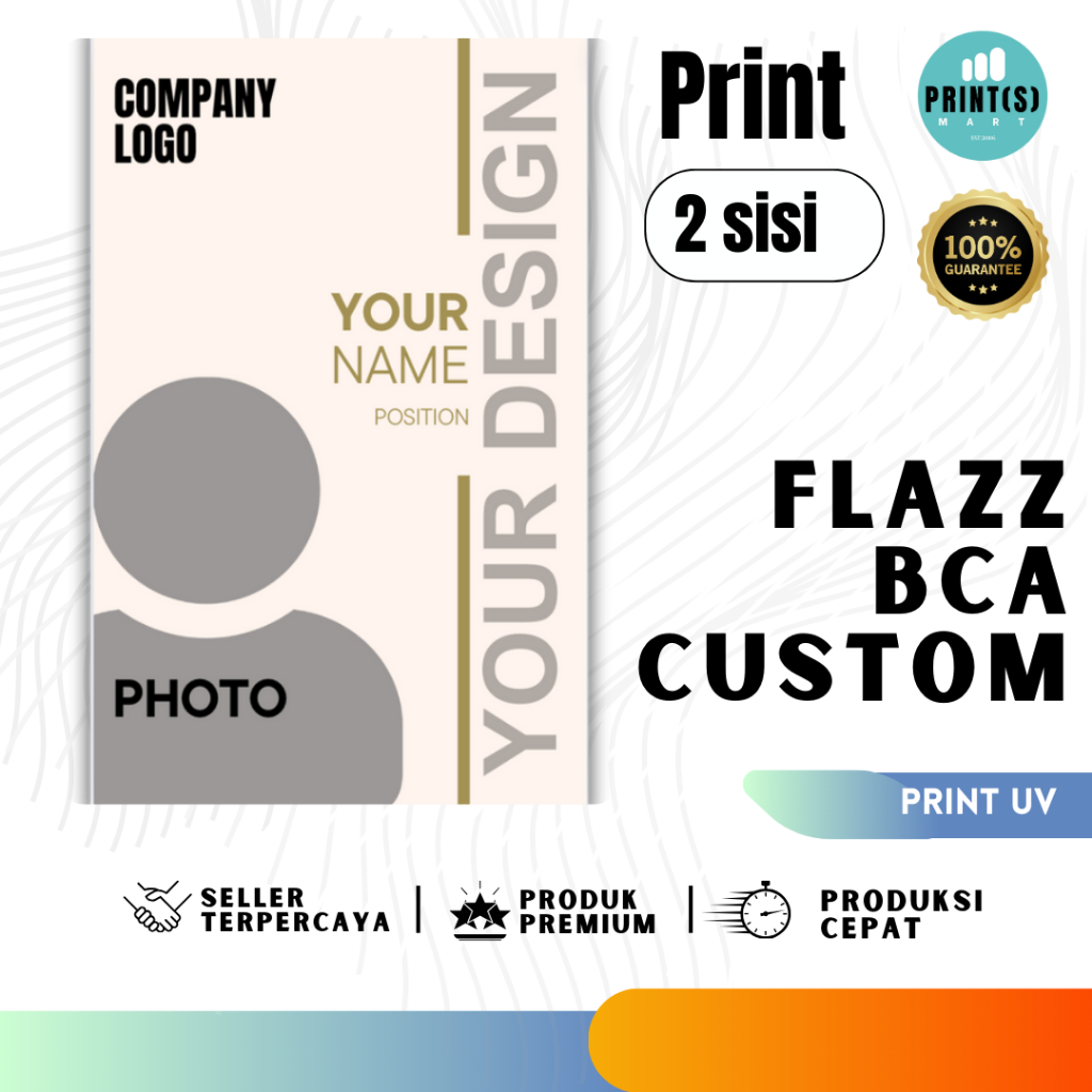 Flazz BCA Custom Print 2 Sisi, Foto/Gambar/ID Card Bebas Design , Gen 2