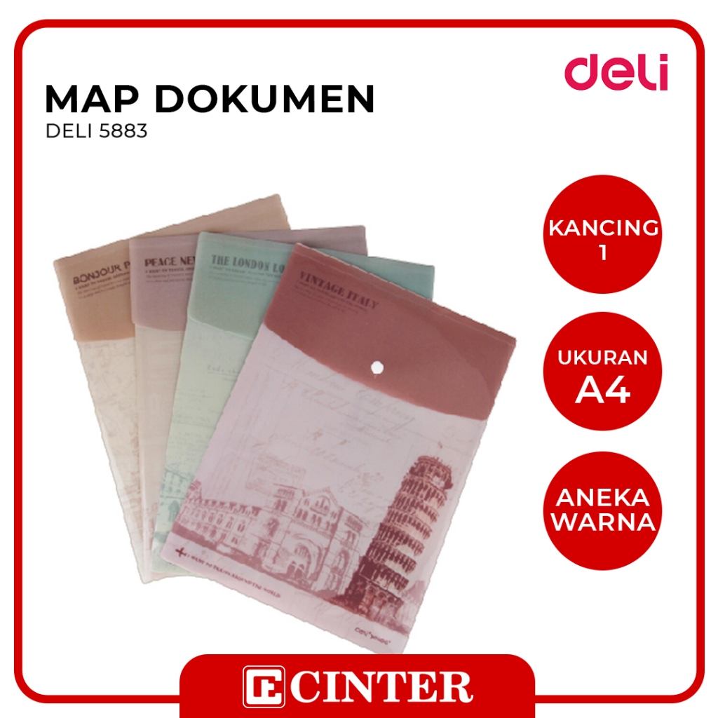 

DELI - DOKUMEN BAG / MAP PLASTIK KANCING 5883