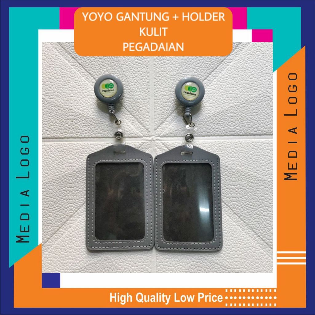 YOYO ID LOGO PEGADAIAN+CARD HOLDER KULIT (Paket Murah)