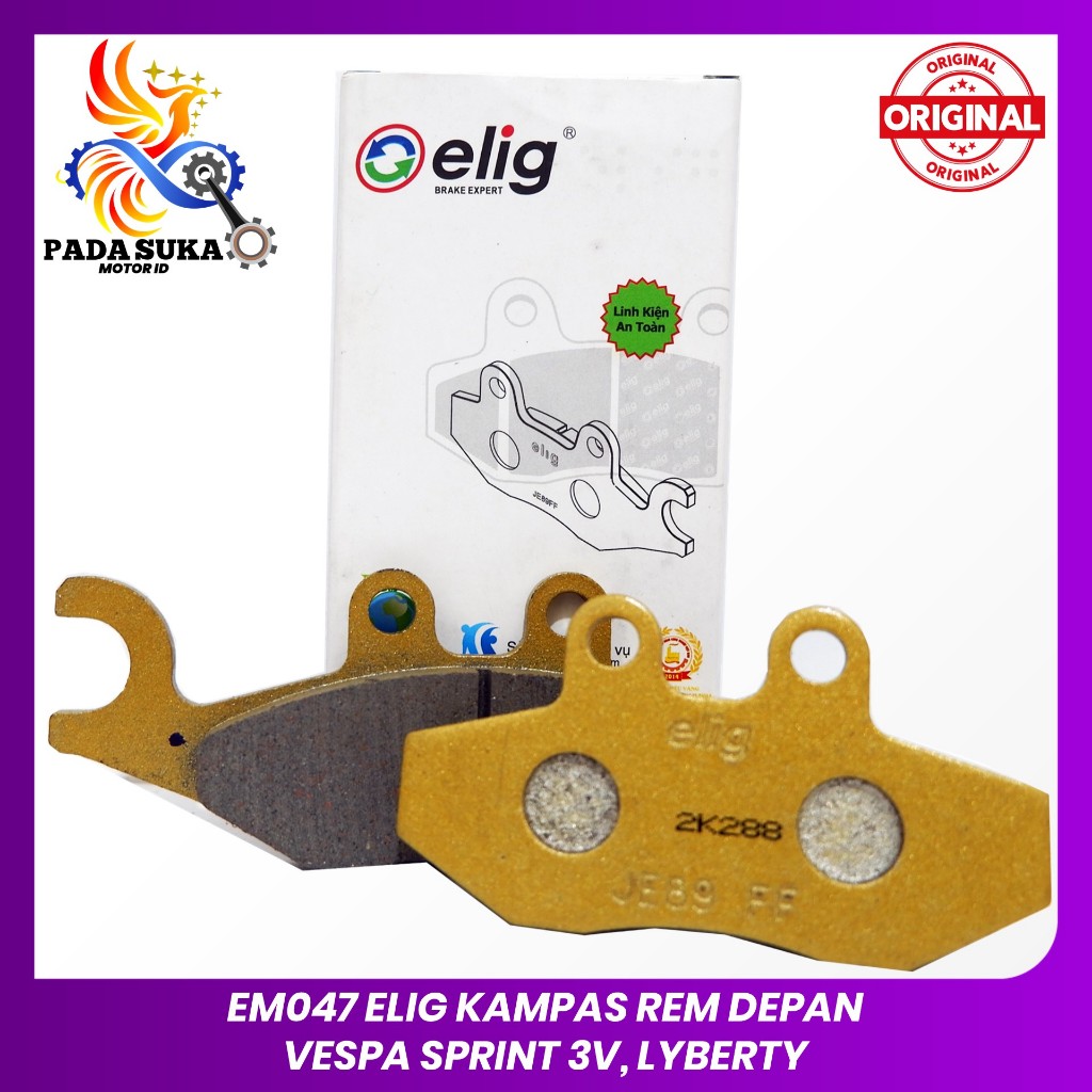 KAMPAS REM DEPAN / DISCPADVESPA SPRINT / LIBERTY DEPAN ELIG EM047+SCMP09, KAMPAS REM ELIG SPRINT 3V/
