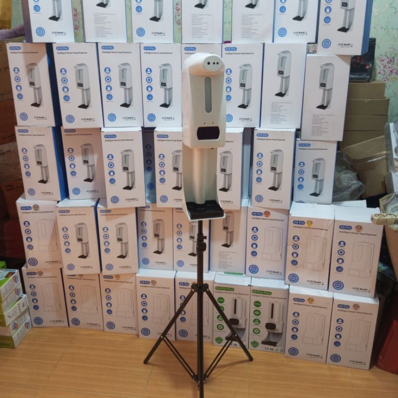 Thermometer Infrared Hansanitizer Stand Tripod 2 in 1 Thermometer soap dispenser K10 Pro