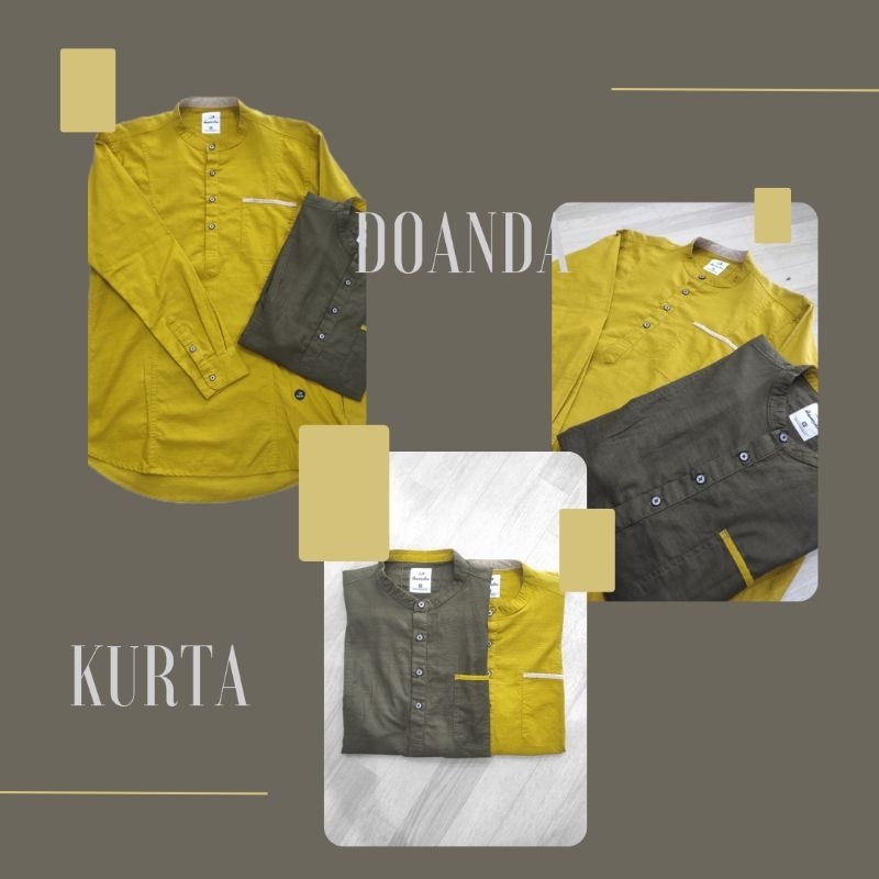 Doanda Kurta Pria Lengan Panjang Motif Polos- Koko Muslim