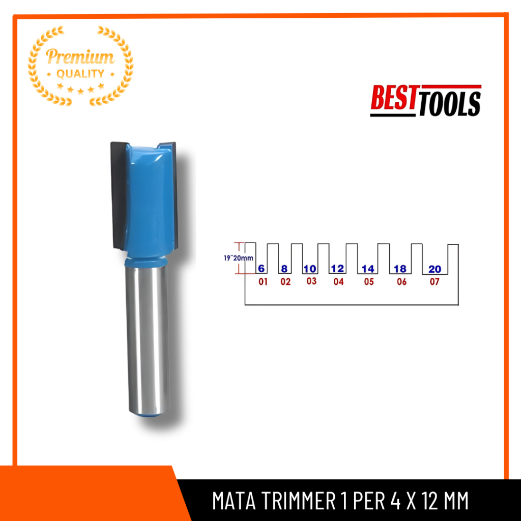 Mata Trimmer Flush Trim Straight Bit 1 per 4 x 12 mm Mata Pisau Mesin Profil Mini Router 6 x 12 mm P