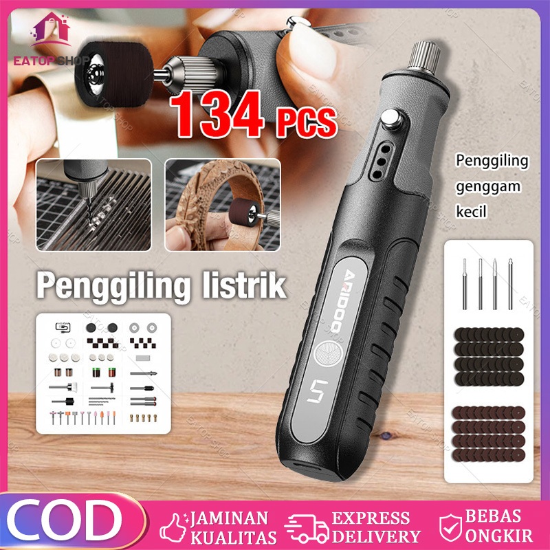 Bor Mini 12V DC 15000 RPM Mini Drill Electric Engraver Grinder Gerinda Electrik Listrik / Alat Ukir 