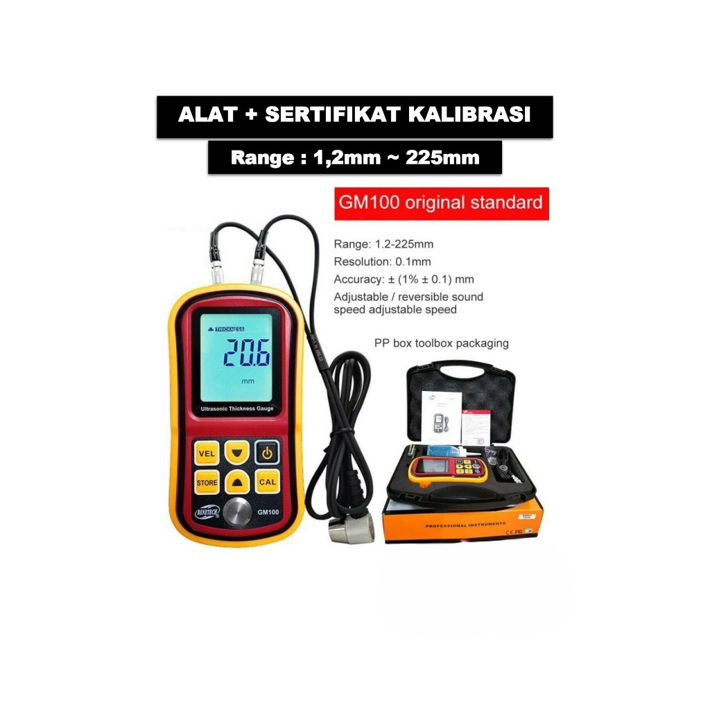 Ultrasonic Thickness Gauge GM100 BENETECH Ultrasonic Thickness, THICKNESS GAUGE DIGITAL pengukuran k