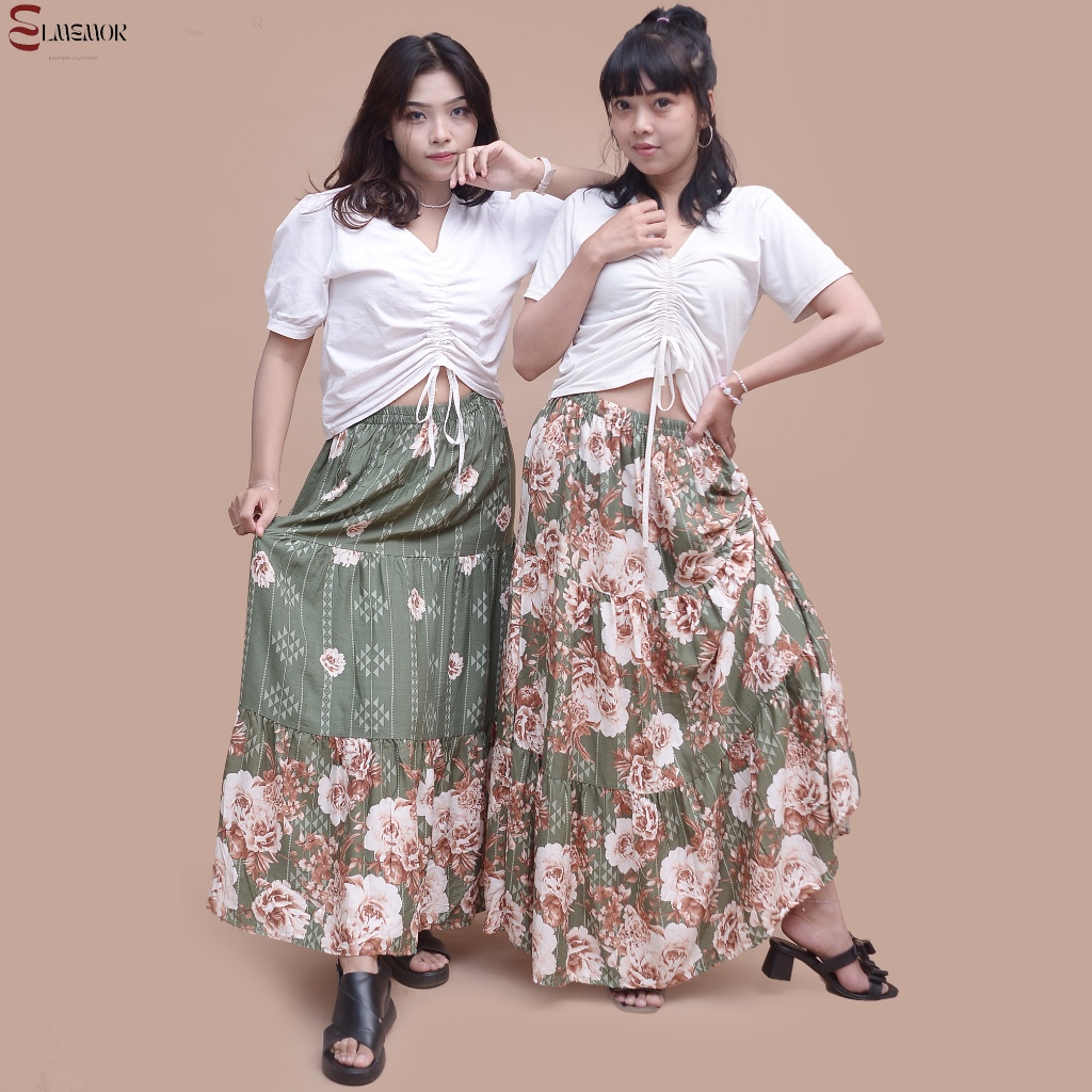 rok wanita dewasa bohemian style panjang by elmemor