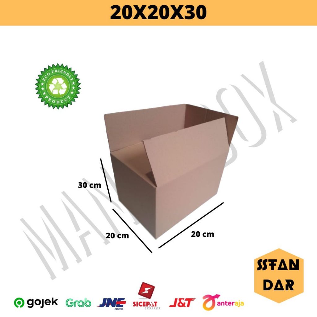 

Kardus ukuran 20x20x30 cm model standar indomie polos bahan coklat luar dalam