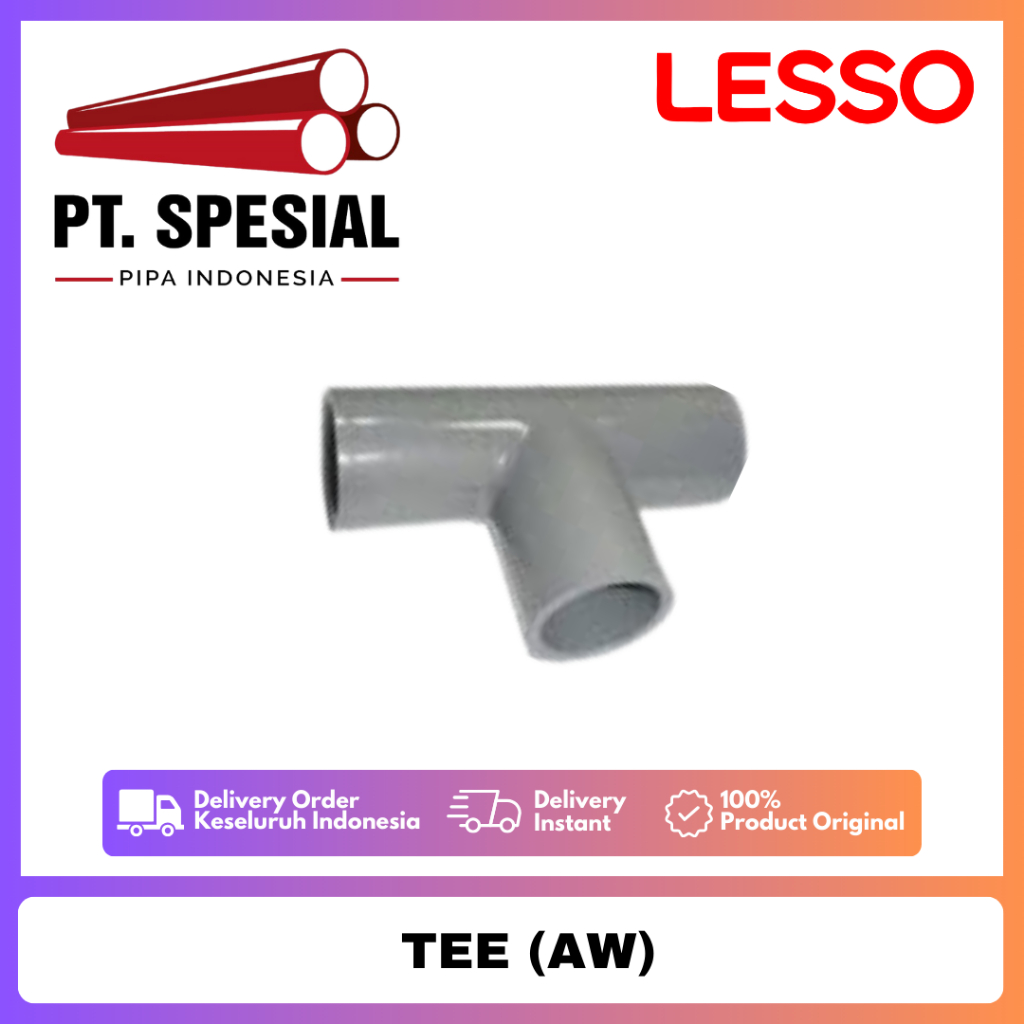 Tee AW PVC Lesso 1/2 Inch / Tee AW / Tee AW Lesso / Tee PVC AW - 09