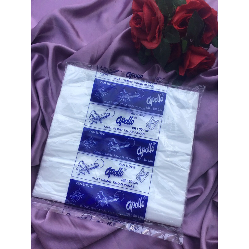MURAH TAS KRESEK APOLLO BESAR HARGA PABRIK  isi 50 pcs / tas kresek bening transparan/kantong plasti