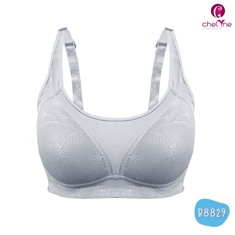 Chelyne BH Kemben B8829 / B868 Bahan Spandex Emboss Full Cup Bra Polos - Big Size Bra 38/44 Cup C -