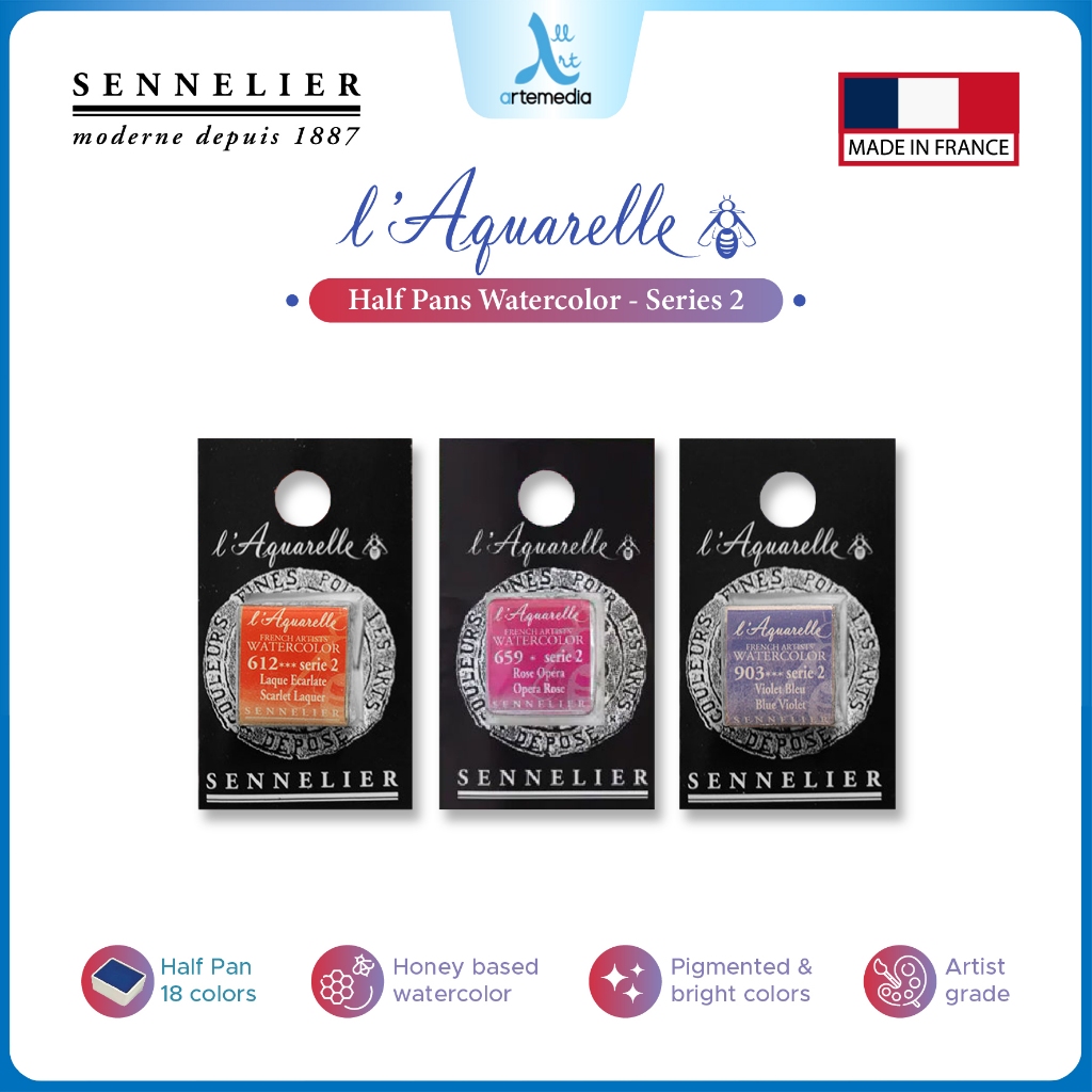 

Sennelier L’Aquarelle Watercolor Half Pan Series 2 Cat Air Artist Grade Premium Prancis