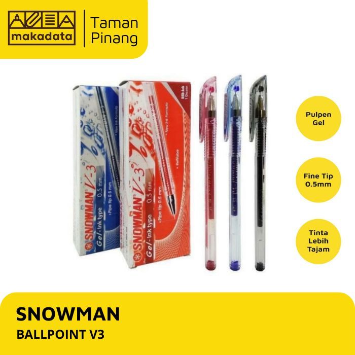 

PULPEN / BALLPOINT SNOWMAN V-3 0.5 MM (1 PACK)