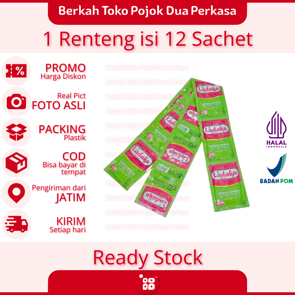 

Ladaku Merica Bubuk 100% Merica Murni Renteng isi 12 Sachet [JATIM]