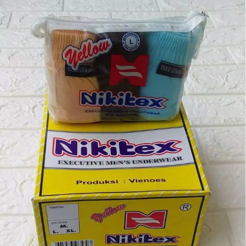 CD PRIA NIKITEX CELANA DALAM NIKITEX KUNING MURAH BAGUS ISI 12 PCS/ 1LUSIN
