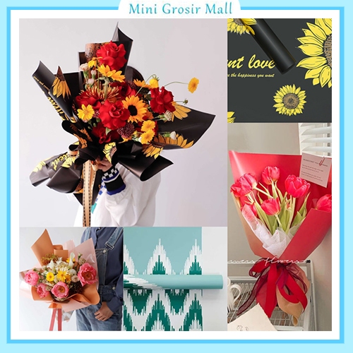 

Flower Wrapping Ecer Gold Line Color Transparent Cellophane Kertas Buket Bunga Hand Bouquet KB 6174 - 6179