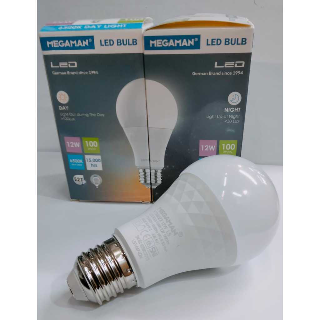 MEGAMAN BOHLAM LED SENSOR CAHAYA 12WATT 220V LAMPU LED BULB SENSOR CAHAYA