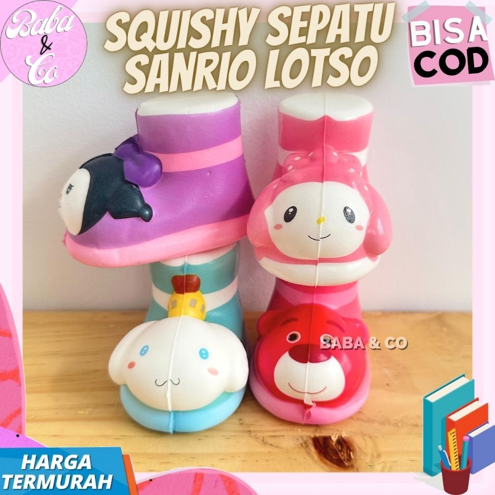 MAINAN SQUISHY SEPATU SANRIO LUCU IMUT SQUISHY BONEKA SEPATU SANRIO MAINAN PENCET SQUISHY