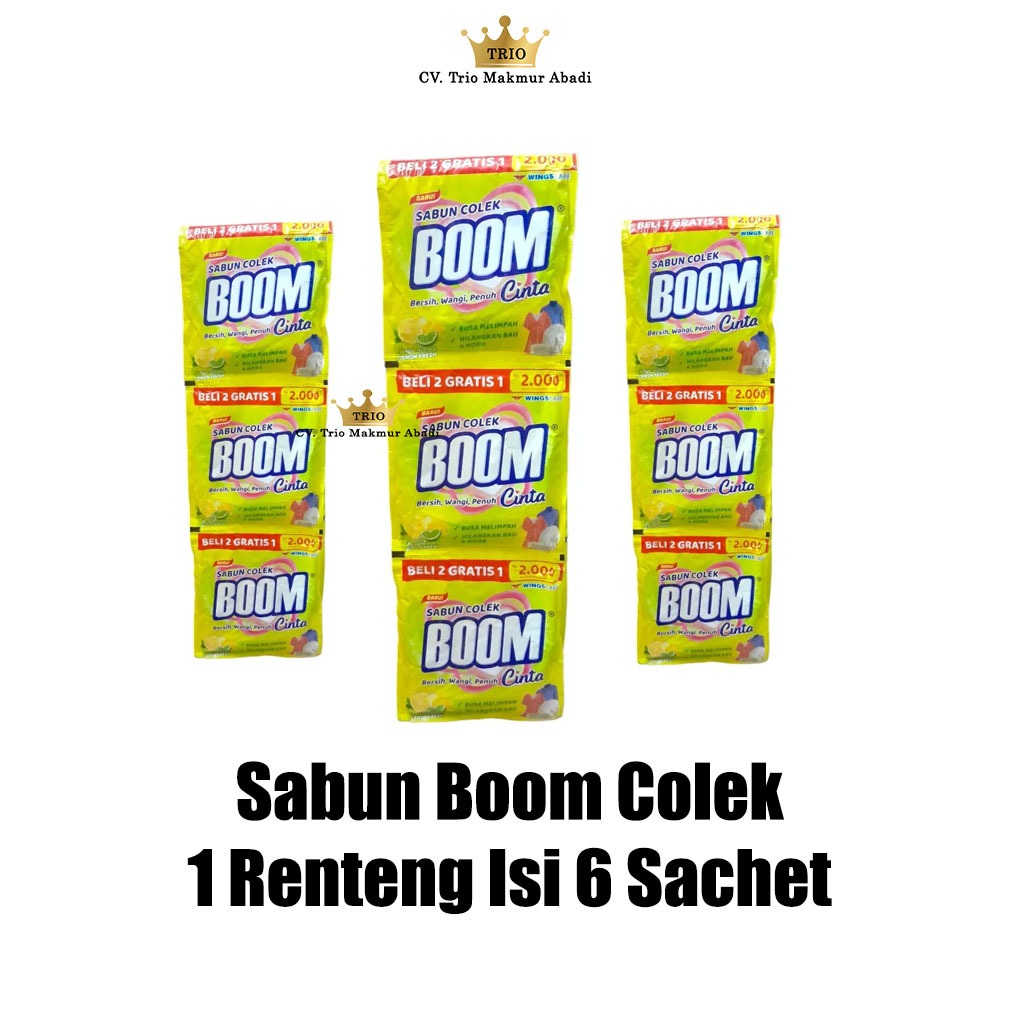 Sabun Colek Boom Lemon 1 Renteng Isi 6 Sachet