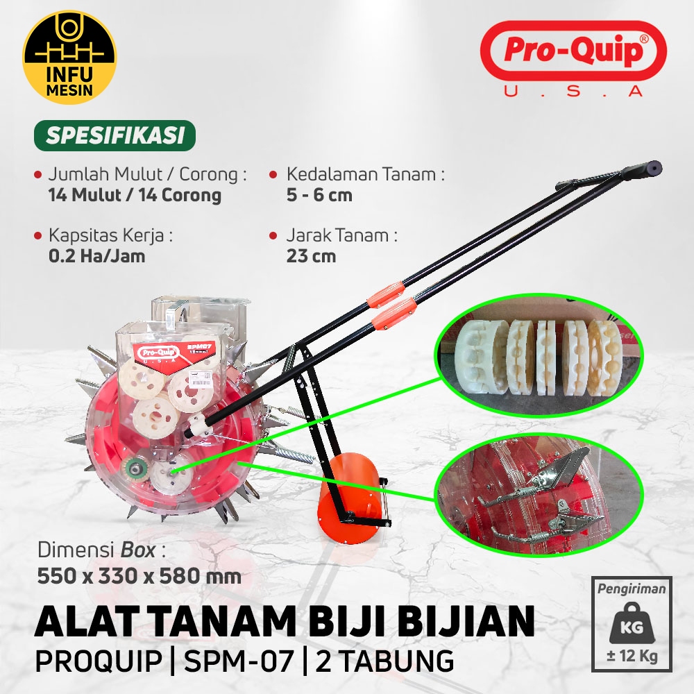 PROQUIP SPM-07 ALAT TANAM BIJI JAGUNG 2 TABUNG