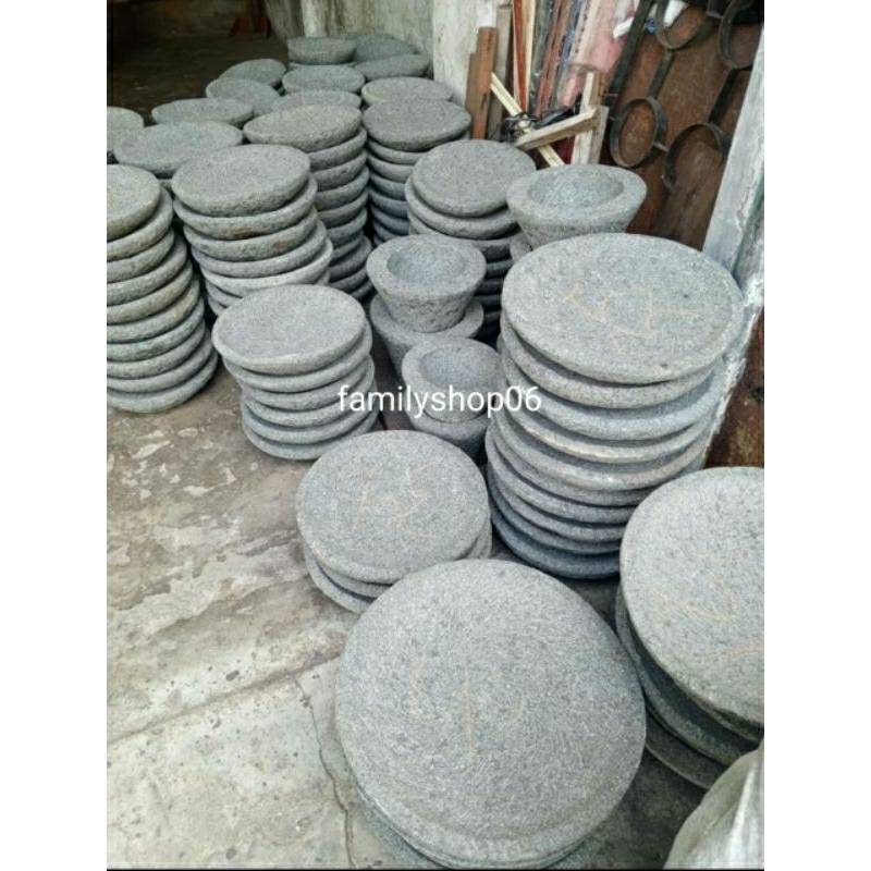 Cobek Batu Pahat Asli 32 Cm Cobek Besar Gado Gado Free Ulekan