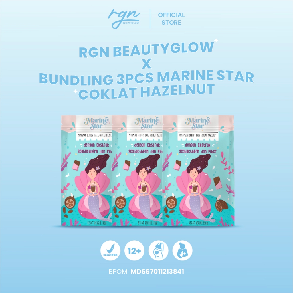 

RGN Beautyglow X Marinestar Bundling Collagen Drink With Fiber + Seabucthorn 100/3pcs BPOM