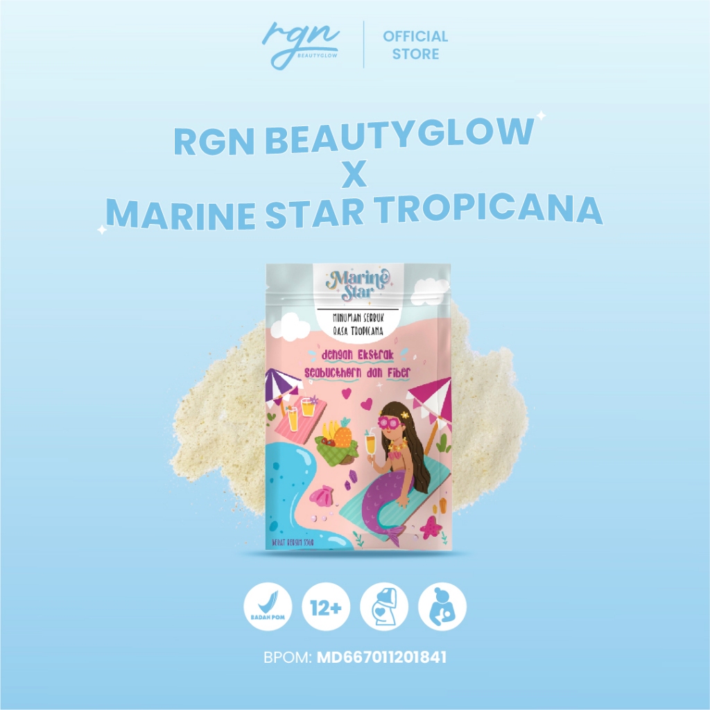 

RGN Beautyglow X Marinestar Collagen Drink With Fiber + Seabucthorn Rasa Tropicana BPOM