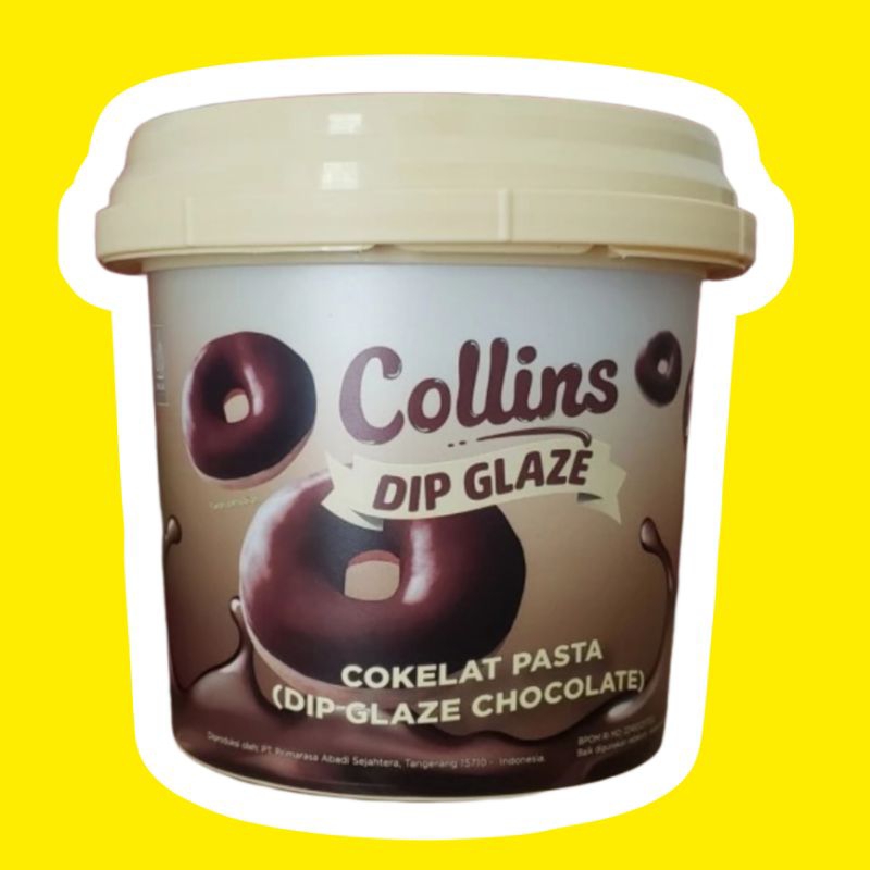 

collins dip glaze 1kg topping taro talas coklat chocolate susu tiramisu dll