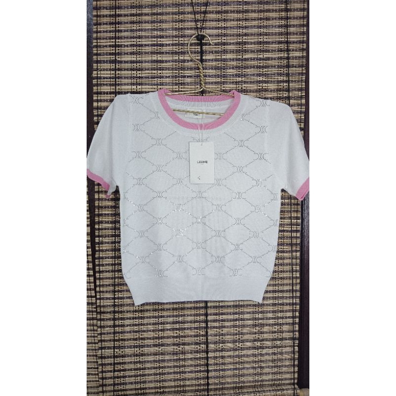 Celine Blouse White Pink