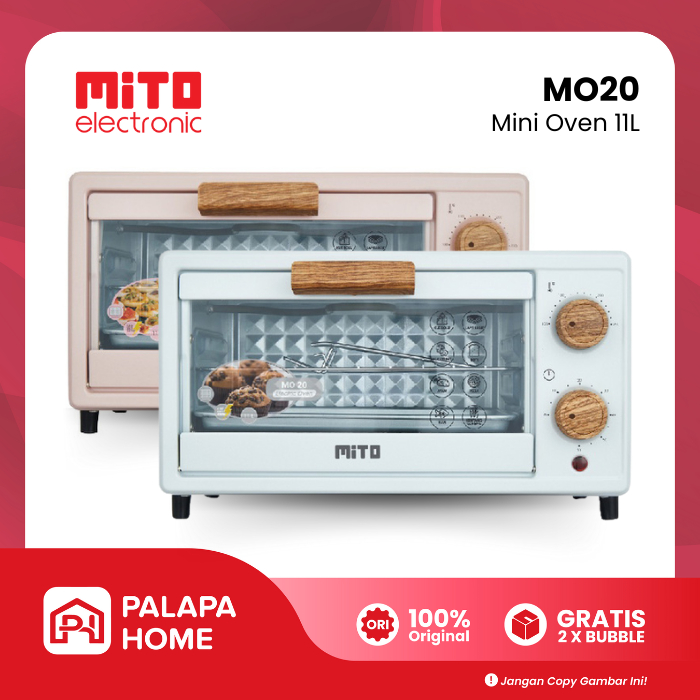 Mito Oven Mini MO20 MO 20 11 Liter 11L Wood Handle Series Open Listrik Kecil Mitochiba