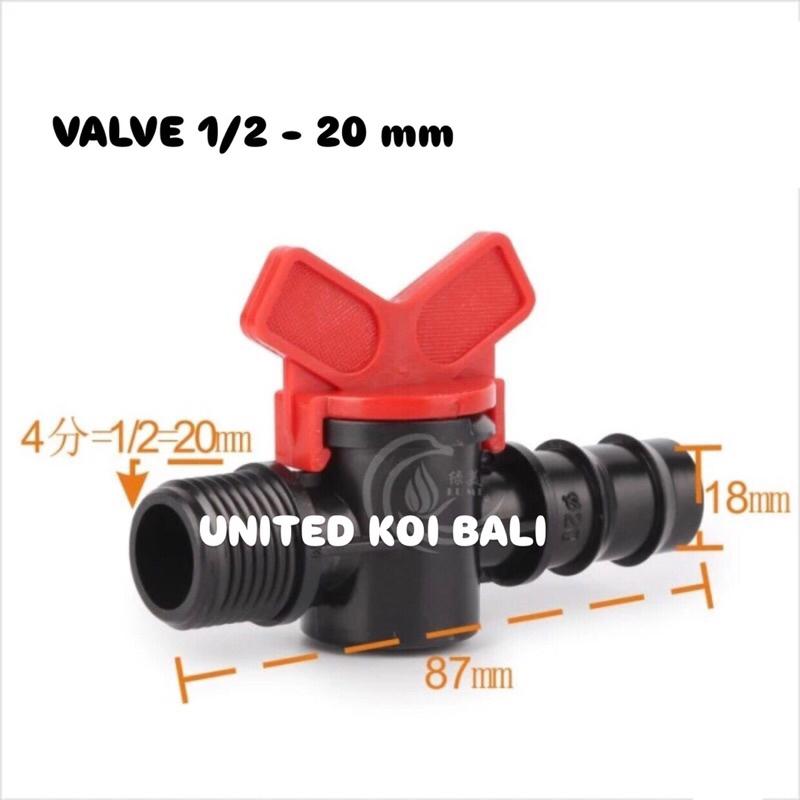 KONEKTOR VALVE MALE 1/2 inch - 20 mm KRAN SELANG PE 20 mm VALVE MALE 20mm STOP KRAN KERAN