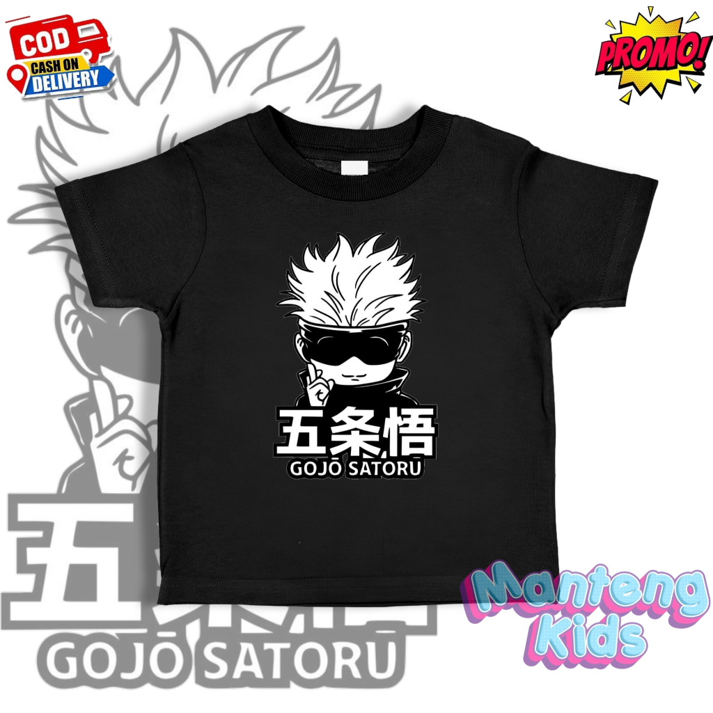 (Bisa COD) Kaos anak Jujutsu Kaisen Gojo Satoru Kaos Anak Laki-laki Perempuan  Gojo Satoru