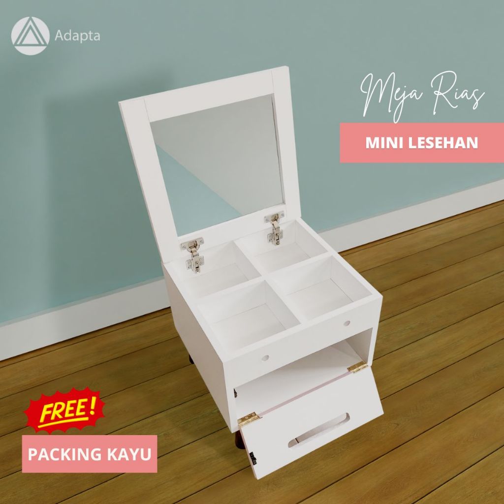 Adapta - Meja Rias Anak Perempuan Warna Pink – Meja Rias Lesehan Minimalis Aesthetic - LESI - E8