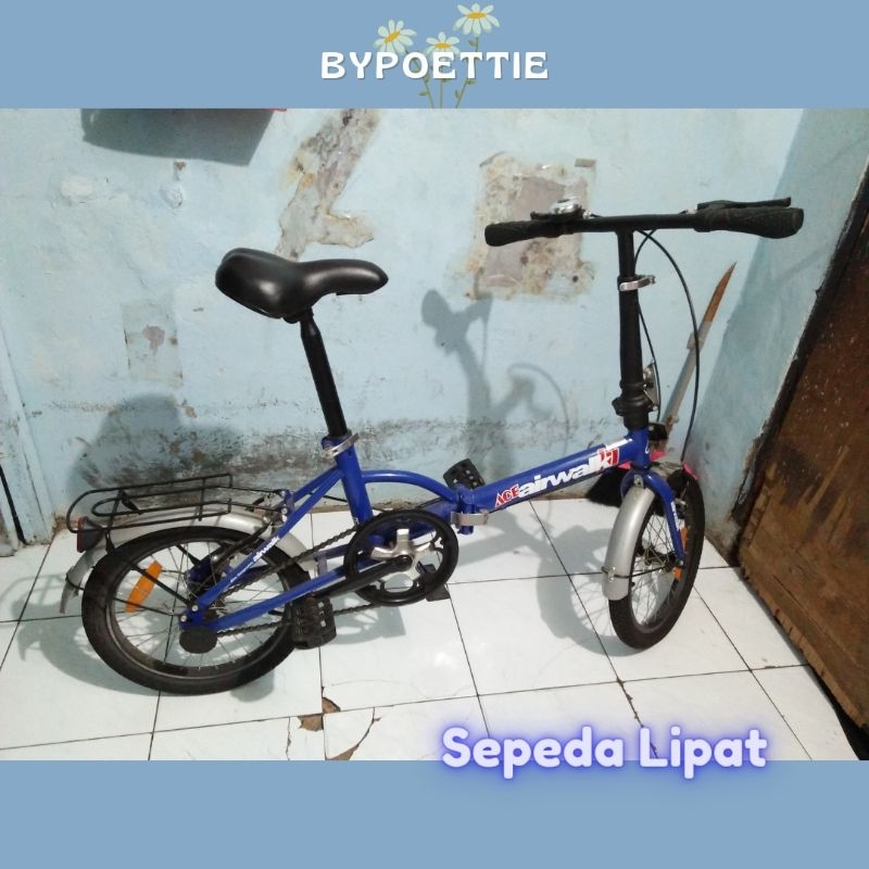 {PRELOVED BYPOETTIE} Ace Airwalk Jedi Sepeda Lipat 16 Inci 1-Speed Biru Perlengkapan Olahraga Foldin