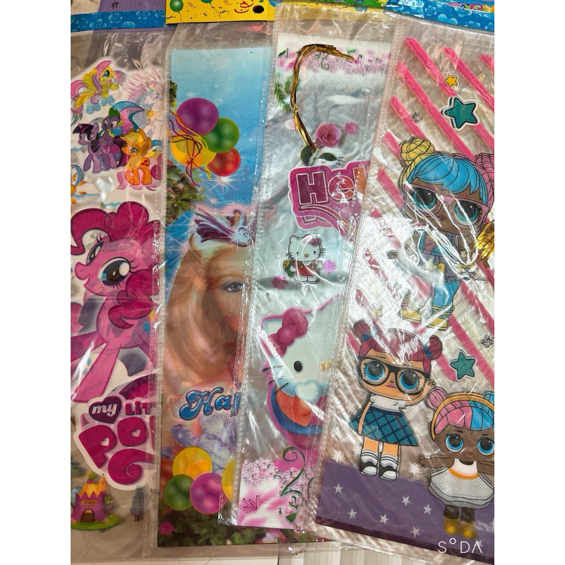 (1 Pak) Plastik Bingkisan Snack Ulang Tahun (25 x 50) Kartun isi 10