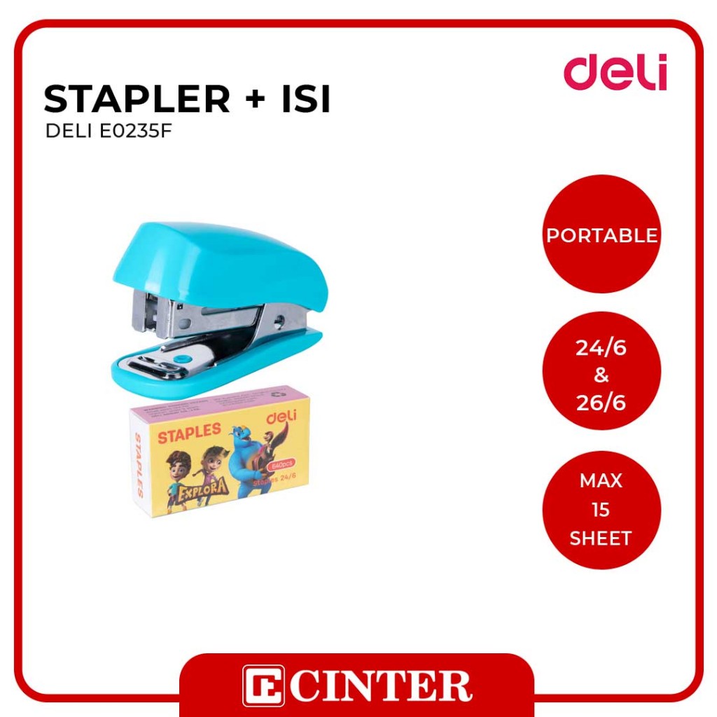 

DELI - HEKTER / STAPLER / JEKREKAN EXPLORA + ISI STAPLES 24/6 E0235F