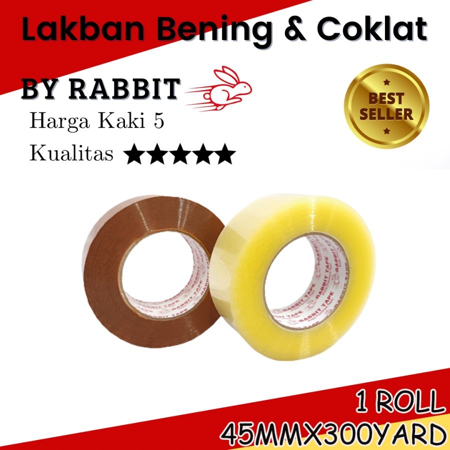 

Lakban Rabbit Tape 2 inch x 300 yard / kualitas OK