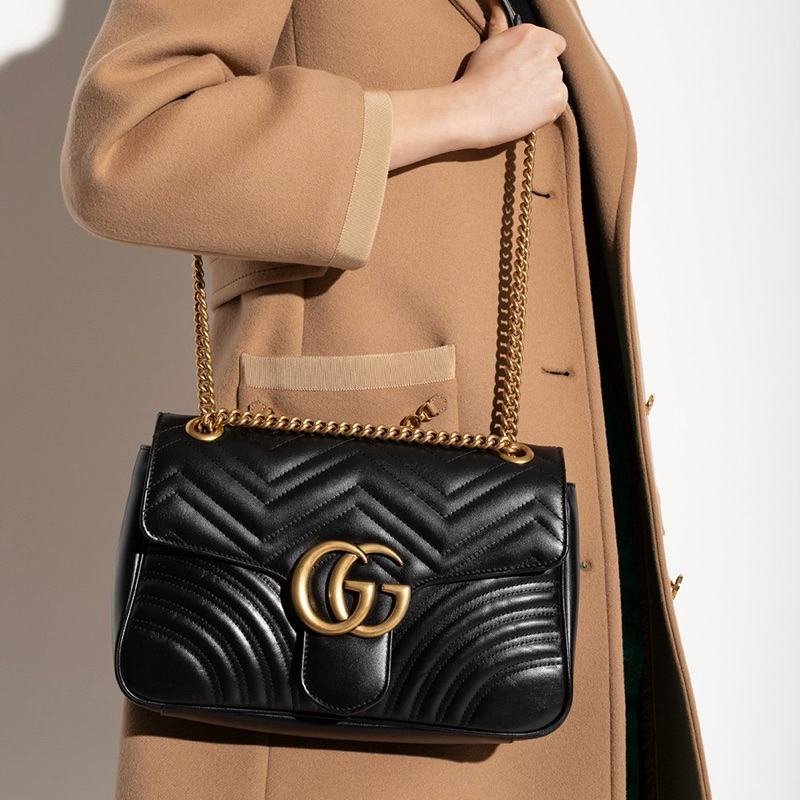 Original Gucci GG Marmont Medium Flap Shoulder Bag