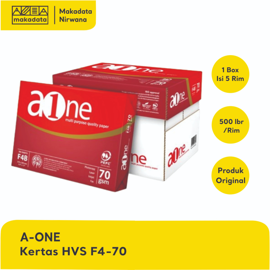 

A-ONE KERTAS HVS/PRINT/FOTO COPY F4-70 (1 BOX)