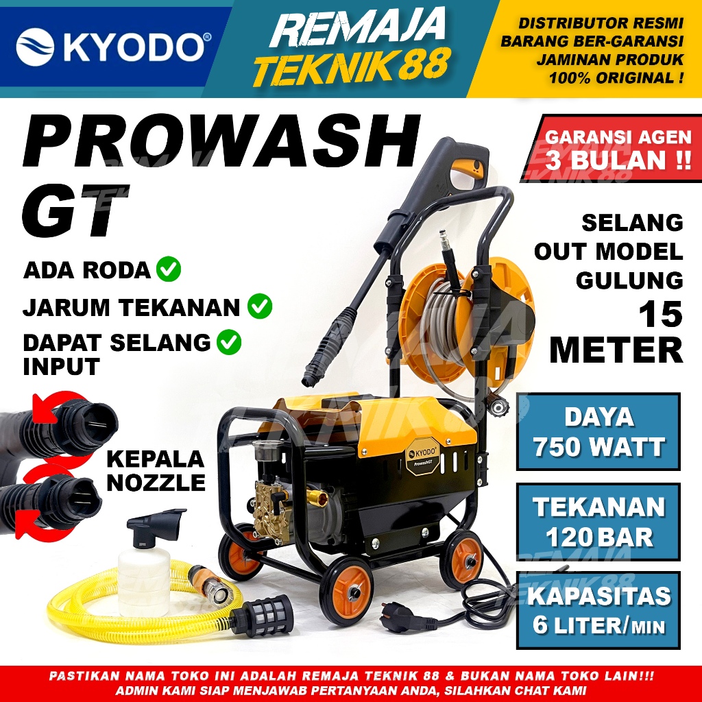 JET CLEANER KYODO PROWASH GT 120 BAR STEAM WASHER KYODO PROWASH GT 120 / MESIN STEAM PRESSURE WASHER
