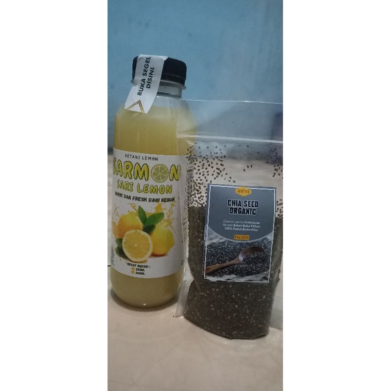 

paket hemat sari lemon 500ml + chia seeds 100gr