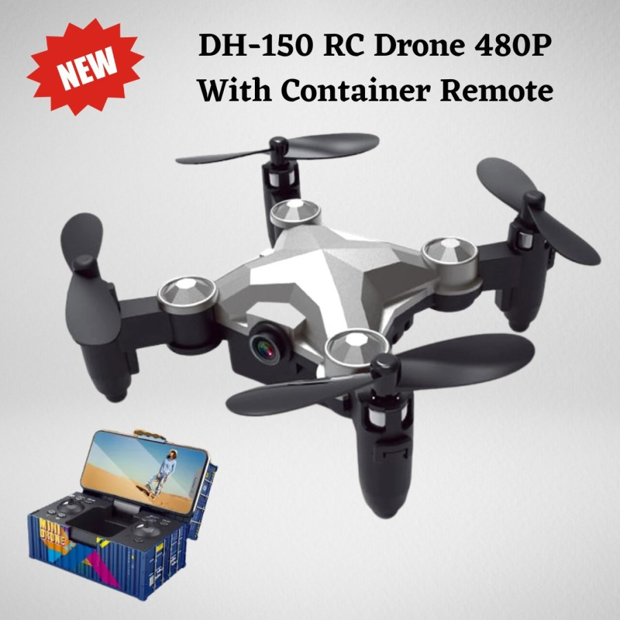 Drone Mainan Anak Pesawat RC Drone With Container Remote 480P DH-150