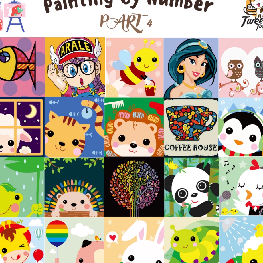 

BIG PROMO TweedyTgr Paint By Number Children Canvas Painting Set Kanvas Lukis Anak Part 4