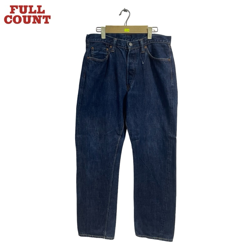 Celana Panjang Jeans Pria Cowok Brand FULLCOUNT Japan Lot 1101 Straight Denim Selvedge Original Seco