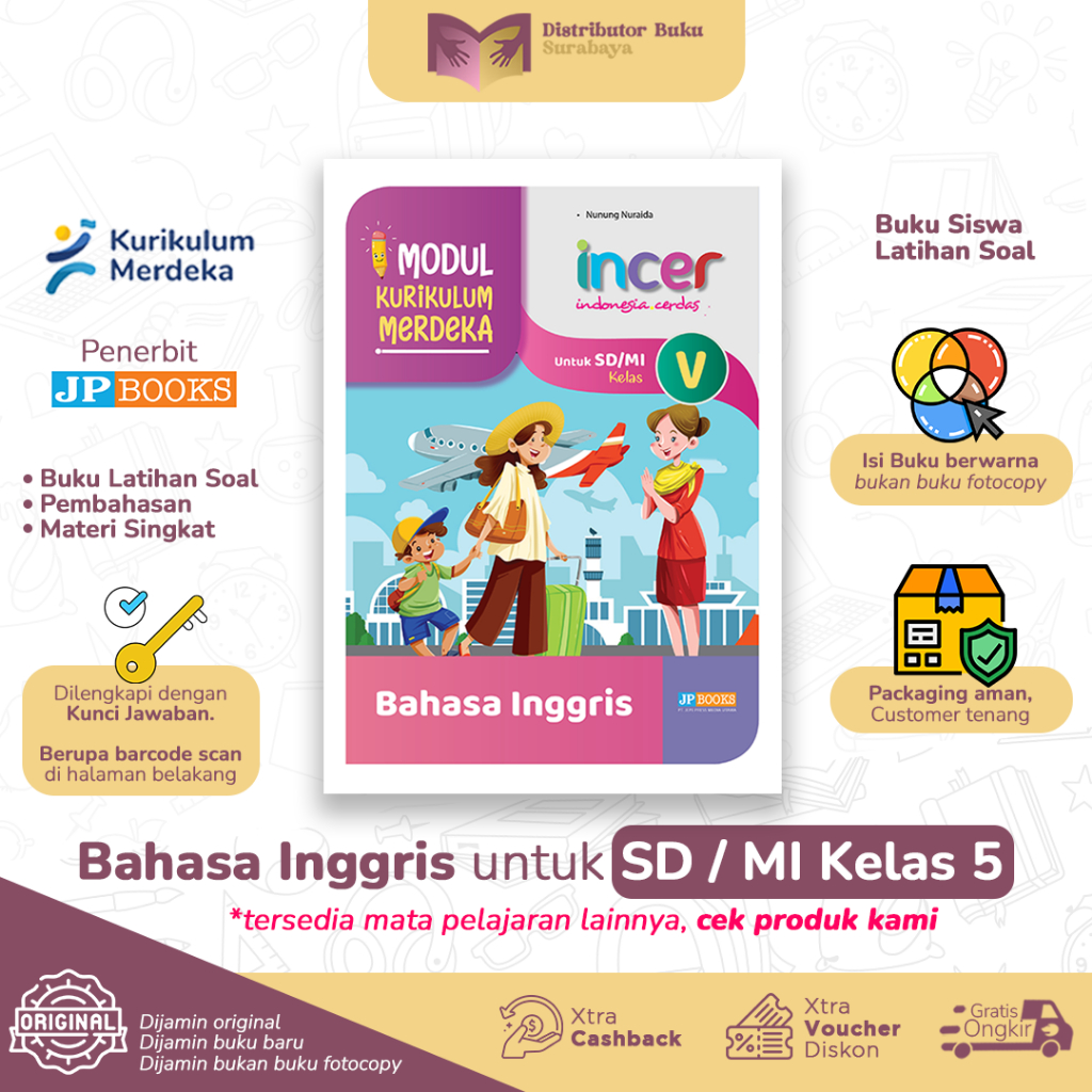 Buku Latihan Soal Siswa + Pembahasan Materi (Plus Kunci Jawaban) Incer Bahasa Inggris Sd Kelas 5 - K