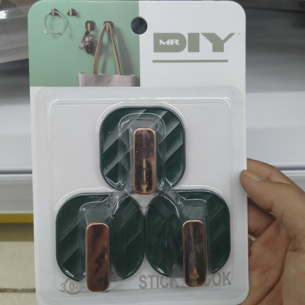 MR DIY Set 3 Pcs Gantungan Pakaian Dinding Permanen Pengait Baju Tembok Serbaguna Adhesive Clothes H