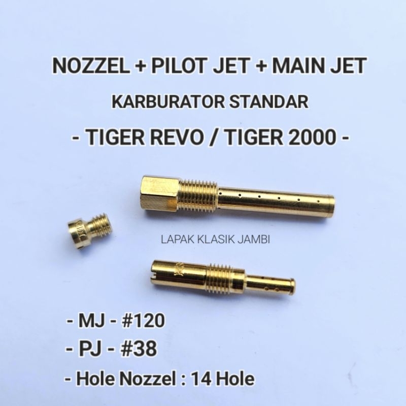 Main Jet MJ Pilot Jet PJ Nozel Nozzel Karburator Karbu TIGER REVO TIGER 2000 Standar